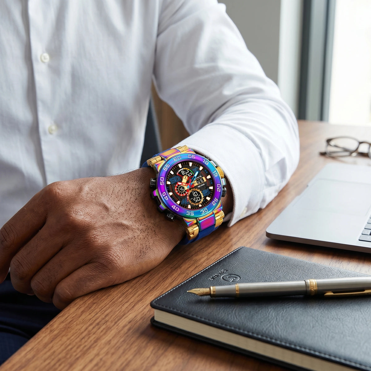 TimeForce™ Montre Sport Intelligente, Écran LED, Étanche & Activités Quotidiennes.